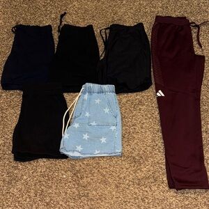Lot of women’s size medium shorts and one pair of pants